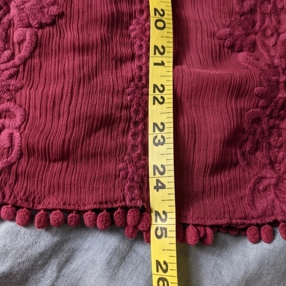 TAYLOR & Sage Sheer Lace Boho Cardigan Topper in Cranberry M - Picture 11 of 13